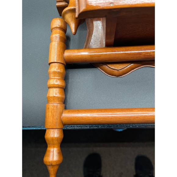 Antique Maple Wood Ornate Shaving/Vanity Mirror 2 Candle Holders 13"x7.5"x20.5" - Picture 2 of 9